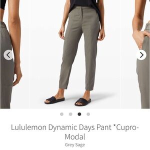 Lululemon Dynamic Days Pant cupro modal gray sage size 4